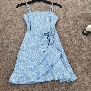 Shein Blue and White Wrap Dress
